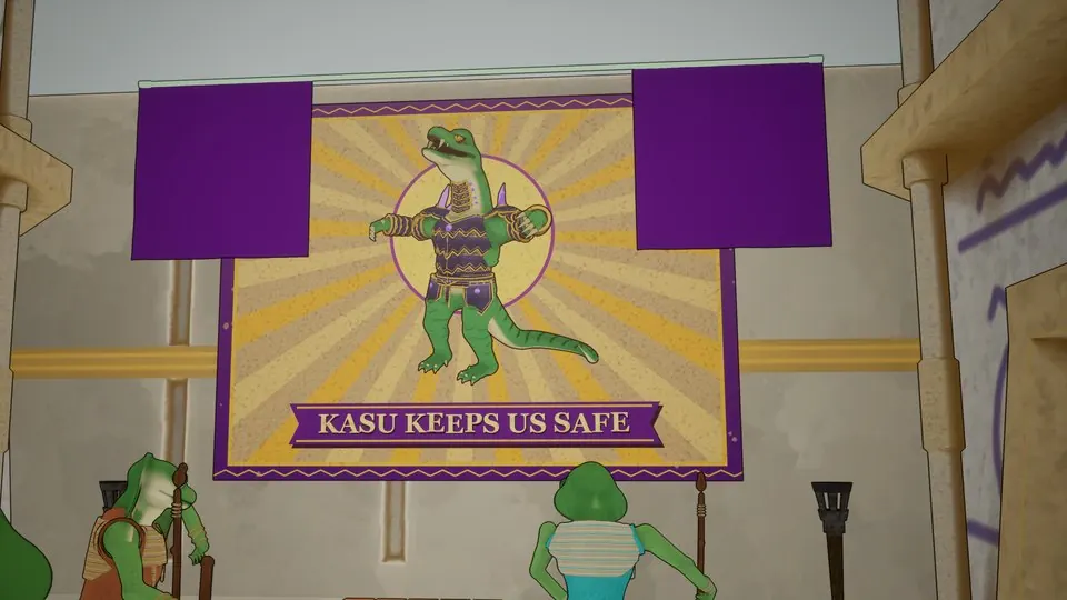 A mural of Kasu in Velyxara